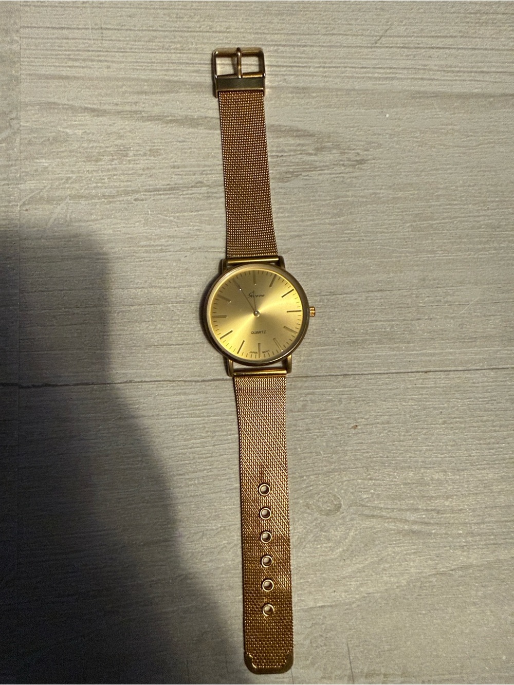 Geneva Men's Gold Mesh Strap Watch